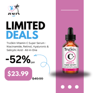 TruSkin Vitamin C Super Serum - Niacinamide, Retinol, Hyaluronic & Salicylic Acid - All-in-One Anti Aging Serum for Face – Improve Appearance of Dark Spots, Firmness for Brighter Looking Skin, 2 Fl Oz