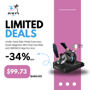 Under Desk Bike Pedal Exerciser, Quiet Magnetic Mini Exercise Bike with MERACH App for Arm, Leg Recovery, Physical Therapy, Smooth Foot Desk Cycle with 2 Resistance Bands & Non-Slip Mat