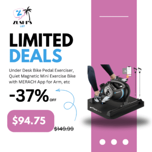 Under Desk Bike Pedal Exerciser, Quiet Magnetic Mini Exercise Bike with MERACH App for Arm, Leg Recovery, Physical Therapy, Smooth Foot Desk Cycle with 2 Resistance Bands & Non-Slip Mat