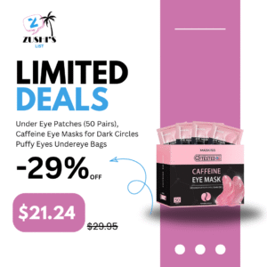 Under Eye Patches (50 Pairs), Caffeine Eye Masks for Dark Circles Puffy Eyes Undereye Bags, Collagen Eye Patches for Wrinkles and Puffiness, Skin Care Gift for Her