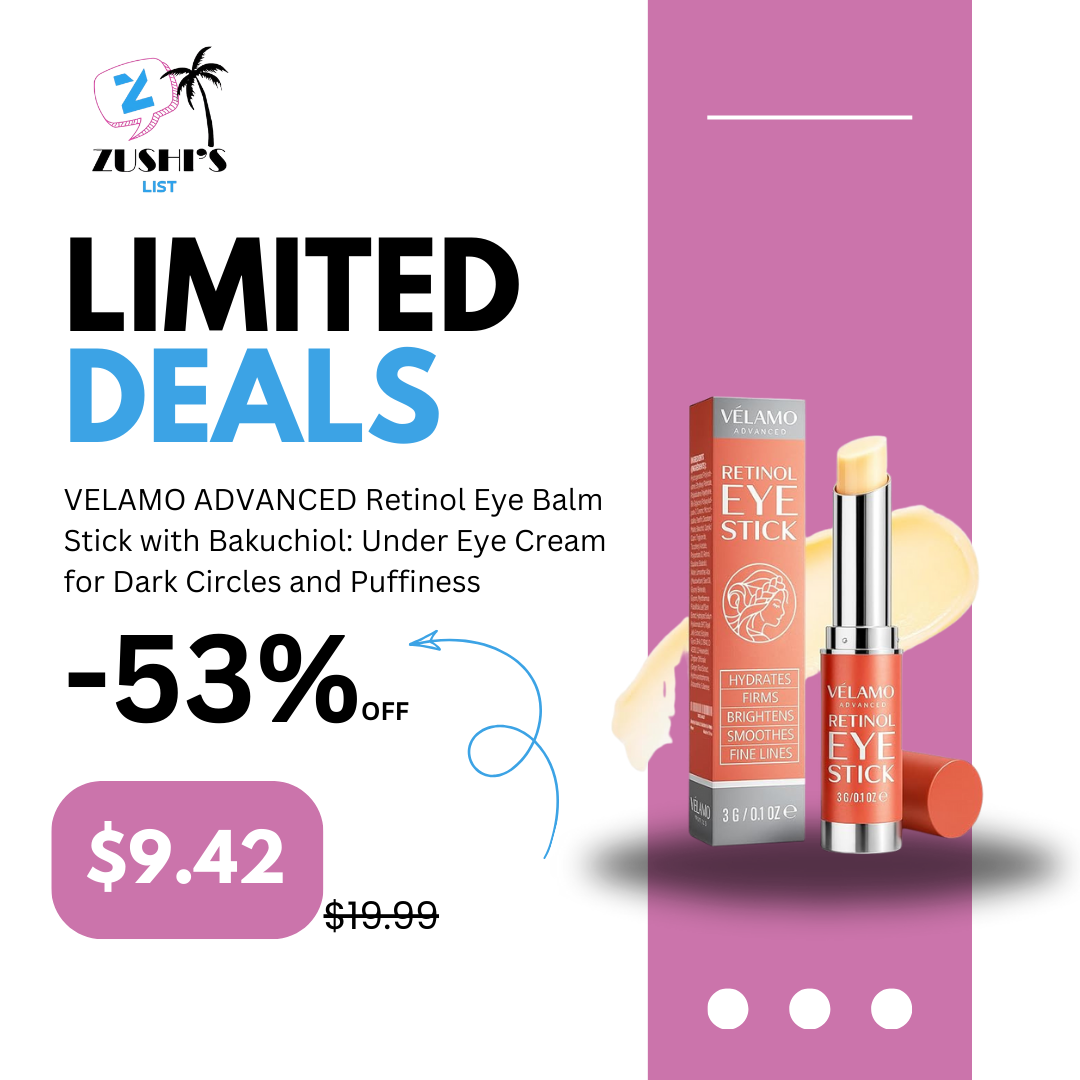 VELAMO ADVANCED Retinol Eye Balm Stick with Bakuchiol: Under Eye Cream for Dark Circles and Puffiness - Anti Aging Reduces Fine Lines Wrinkles Under Eye Bags in 4-8 Weeks 0.1 OZ/3g