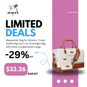 Weekender Bag for Women, Travel Duffel Bag Carry On Overnight Bag with Shoe Compartment Large Nylon Travel Weekend Tote Bag