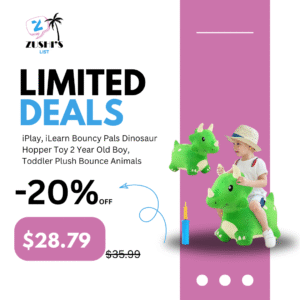 iPlay, iLearn Bouncy Pals Dinosaur Hopper Toy 2 Year Old Boy, Toddler Plush Bounce Animals, Ride on Bouncing Triceratops for Kids, Outdoor Hopping Horse Bouncer, Cool Birthday Gifts 3 4 5 6 Yr Girls