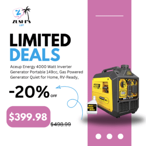 Aceup Energy 4000 Watt Inverter Generator Portable 149cc, Gas Powered Generator Quiet for Home, RV-Ready, EPA Compliant