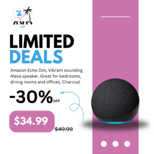 Amazon Echo Dot, Vibrant sounding Alexa speaker, Great for bedrooms, dining rooms and offices, Charcoal