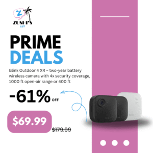 Blink Outdoor 4 XR – two-year battery wireless camera with 4x security coverage, 1000 ft open-air range or 400 ft with typical use — 2 camera system