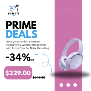Bose QuietComfort Bluetooth Headphones, Wireless Headphones with Active Over Ear Noise Cancelling and Mic, Deep Bass, Up to 24 Hours of Playtime, Chilled Lilac - Limited Edition Color