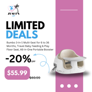 Bumbo 3-in-1 Multi-Seat for 6 to 36 Months, Travel Baby Feeding & Play Floor Seat, All-in-One Portable Booster with Tray & Toddler High Chair, Taupe