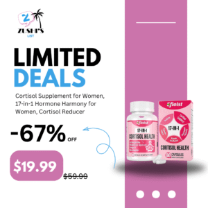 Cortisol Supplement for Women, 17-in-1 Hormone Harmony for Women, Cortisol Reducer with Ashwagandha, Rhodiola Rosea, Magnesium Glycinate, Omega-3, for Mood, Focus, Sleep Support, 60 Capsules