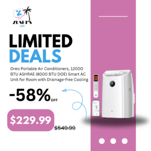 Dreo Portable Air Conditioners, 12000 BTU ASHRAE (8000 BTU DOE) Smart AC Unit for Room with Drainage-free Cooling, APP/Voice/Remote, Fan & Dehumidifier, Quiet Standing AC for Bedroom, AC515S New