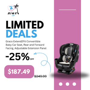 Graco Extend2Fit Convertible Baby Car Seat, Rear and Forward Facing, Adjustable Extension Panel for Extra Legroom, Gotham