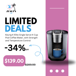 Keurig K-Elite Single Serve K-Cup Pod Coffee Maker, with Strength and Temperature Control, Iced Coffee Capability, 8 to 12oz Brew Size, Programmable, Brushed Silver
