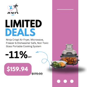 Ninja Crispi Air Fryer, Microwave, Freezer & Dishwasher Safe, Non Toxic Glass Portable Cooking System, 4 QT & 6 Cup Glass Containers with Storage Lids, Easy Meals, Air Fry, Bake, Stone, FN101ST