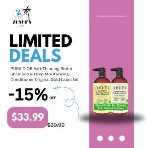 PURA D'OR Anti-Thinning Biotin Shampoo & Deep Moisturizing Conditioner Original Gold Label Set (16oz x2) Natural Earthy Scent, CLINICALLY TESTED Effective Results, Hair Thickening Product, Women & Men