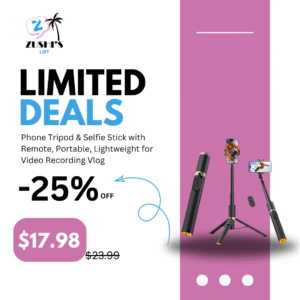 Phone Tripod & Selfie Stick with Remote, Portable, Lightweight for Video Recording Vlog, Extendable Travel Tripod Stand Compatible with iPhone Android, Black, 62"
