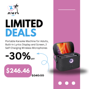 Portable Karaoke Machine for Adults, Built-in Lyrics Display and Screen, 2 Self-Charging Wireless Microphones, Karaoke App, 140W Speaker, Connects to TV for Home Party Birthday Outdoor Camping
