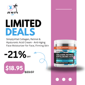 SimplyVital Collagen, Retinol & Hyaluronic Acid Cream - Anti-Aging Face Moisturizer for Face, Firming Skin Care Neck & Décolleté - Made in USA, Daily Moisturizer Face Cream Day & Night - 1.7 fl.oz.