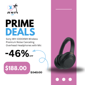 Sony WH-1000XM4 Wireless Premium Noise Canceling Overhead Headphones with Mic for Phone-Call and Alexa Voice Control, Black WH1000XM4