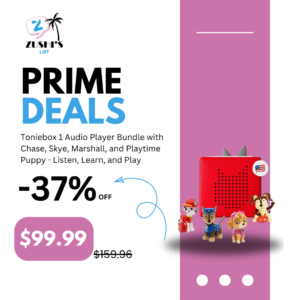 Toniebox 1 Audio Player Bundle with Chase, Skye, Marshall, and Playtime Puppy - Listen, Learn, and Play with One Huggable Little Box - Red