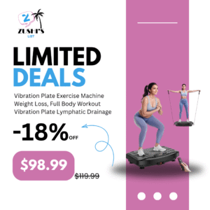 Vibration Plate Exercise Machine Weight Loss, Full Body Workout Vibration Plate Lymphatic Drainage, 199 Adjustable Speeds Power Shaping Vibrating Plate 450 Lbs Capacity Fitness Platform