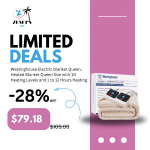 Westinghouse Electric Blanket Queen, Heated Blanket Queen Size with 10 Heating Levels and 1 to 12 Hours Heating Time Settings, Flannel to Sherpa Reversible, Machine Washable (84" x 90", Beige)