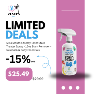 Miss Mouth's Messy Eater Stain Treater Spray - 16oz Stain Remover - Newborn & Baby Essentials - No Dry Cleaning Food, Grease, Coffee Off Laundry, Underwear, Fabric