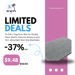 OLANLY Dog Door Mat for Muddy Paws 30x20, Absorbs Moisture and Dirt, Absorbent Non-Slip Washable Doormat, Quick Dry Chenille Mud Mat for Dogs, Entry Indoor Entryway Carpet for Inside Floor, Grey