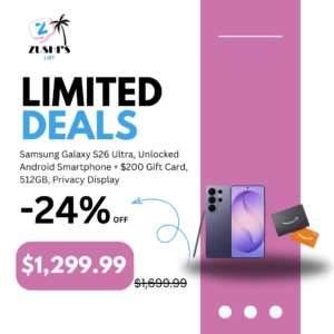 Samsung Galaxy S26 Ultra, Unlocked Android Smartphone + $200 Gift Card, 512GB, Privacy Display, Galaxy AI, AI Camera, Super Fast Charging 3.0, Durable Battery, 2026, Cobalt Violet