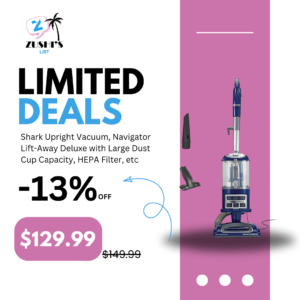 Shark Upright Vacuum, Navigator Lift-Away Deluxe with Large Dust Cup Capacity, HEPA Filter, Swivel Steering, Upholstery Tool & Crevice Tool, Blue, NV360
