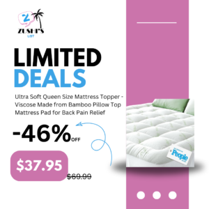 Ultra Soft Queen Size Mattress Topper - Viscose Made from Bamboo Pillow Top Mattress Pad for Back Pain Relief - Naturally Cooling for Hot Sleepers, Green