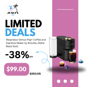 Nespresso Vertuo Pop+ Coffee and Espresso Maker by Breville, Matte Black Gold