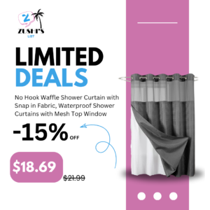 No Hook Waffle Shower Curtain