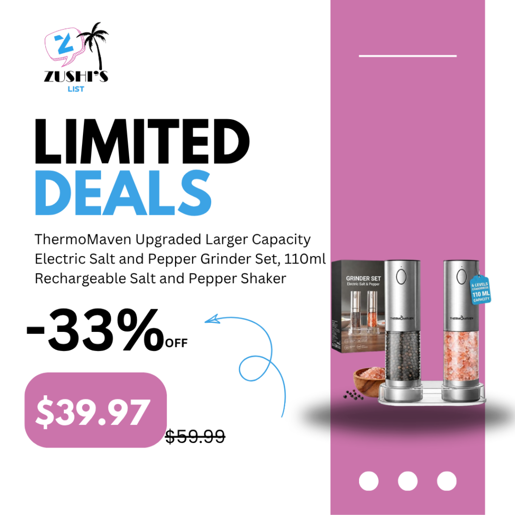 Electric Salt and Pepper Grinder Set