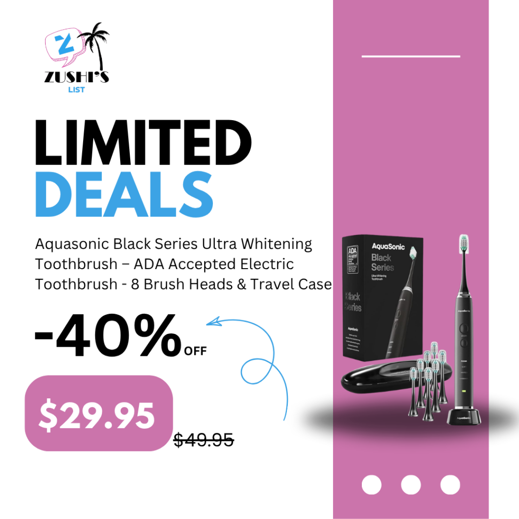 Aquasonic Black Series Ultra Whitening Toothbrush