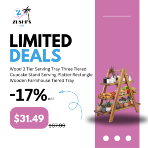 Wood 3 Tier Serving Tray